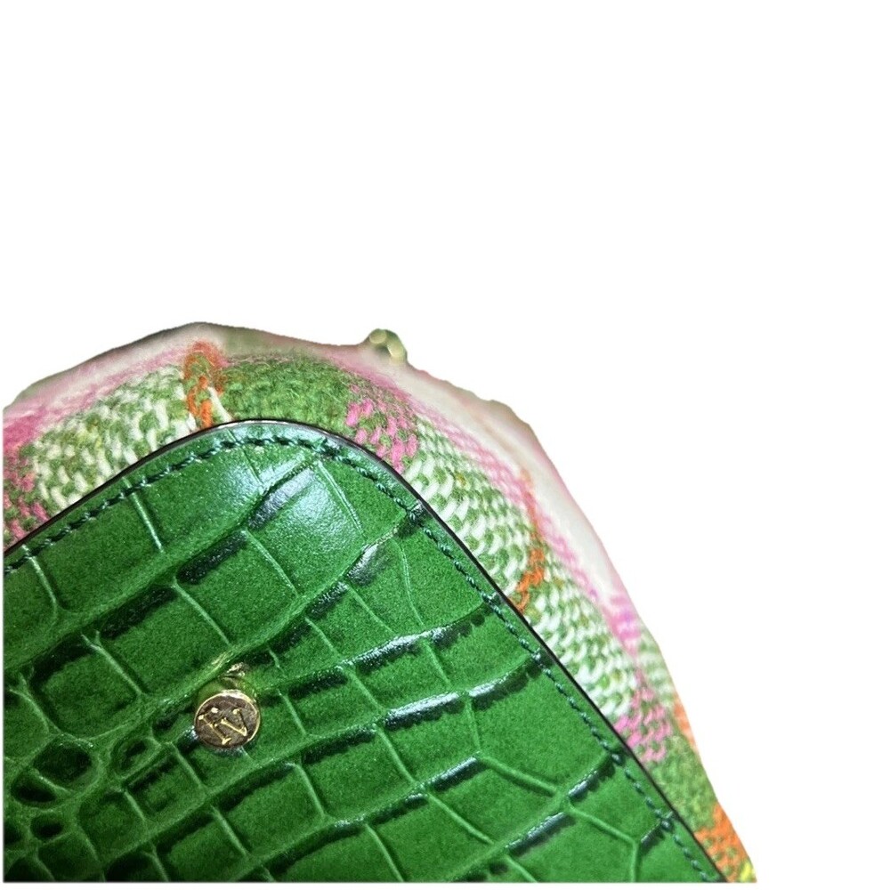 Frances Valentine June Central Park Plaid Wool Leather Embossed Purse Bag Classy - Picture 9 of 16